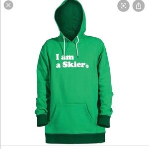 Line I am a skier green unisex hoodie